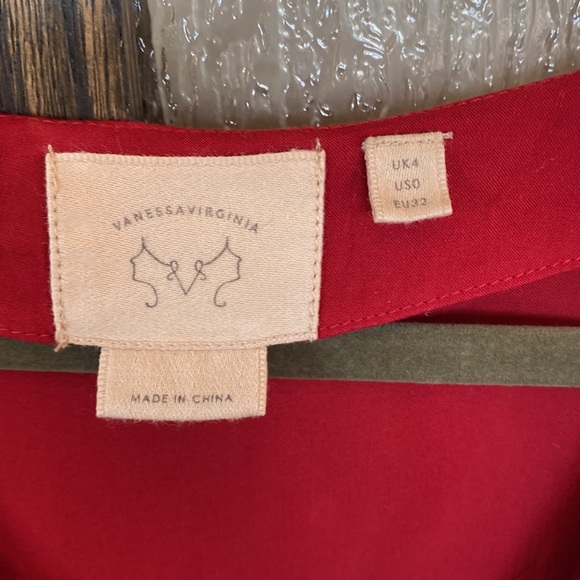 Vanessa Virginia top with 3/4 length sleeves in size 4-6 in holiday red. - Picture 2 of 3